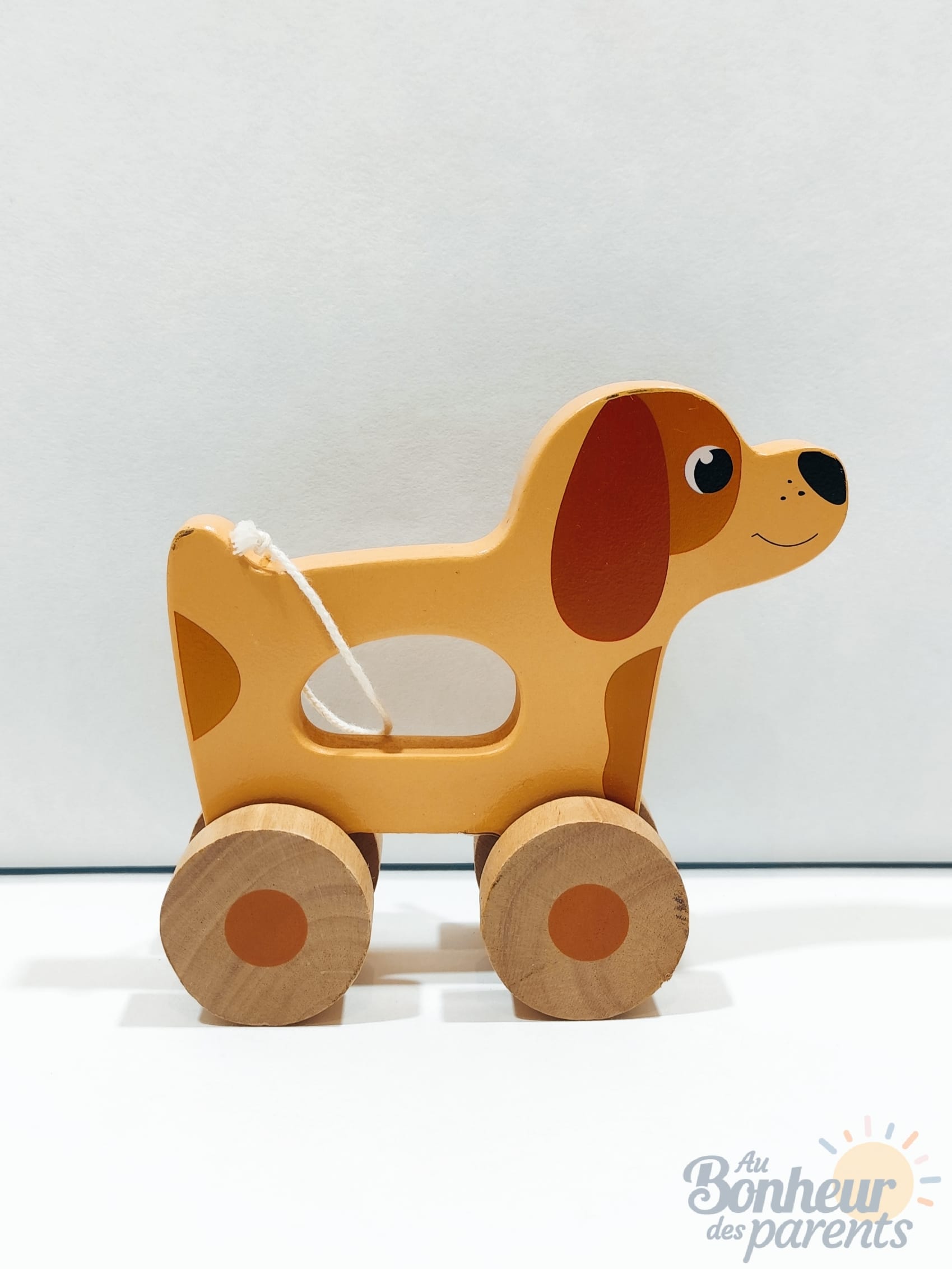 Chien en bois à pousser